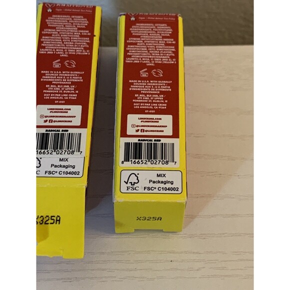 2X NIB Lime Crime Soft Touch Lipstick - RADICAL RED Matte New In Box Vegan - Picture 5 of 5